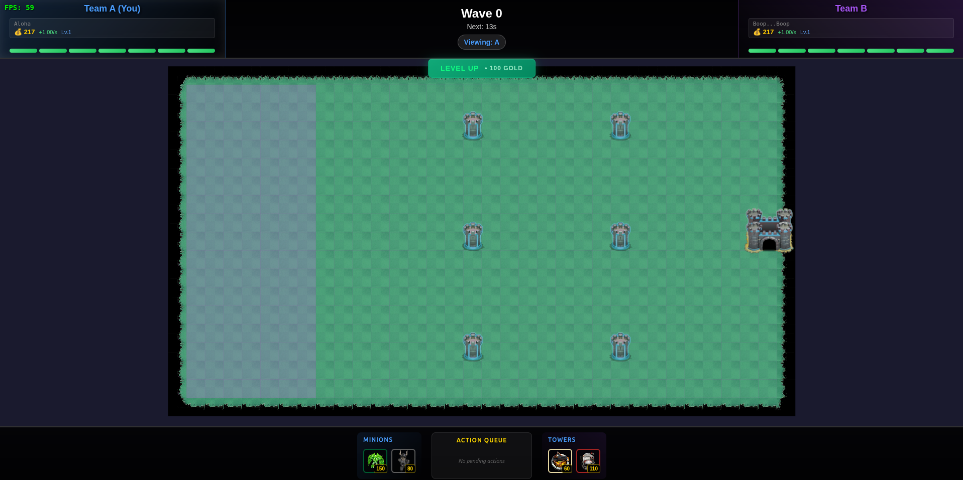 Empty game boards