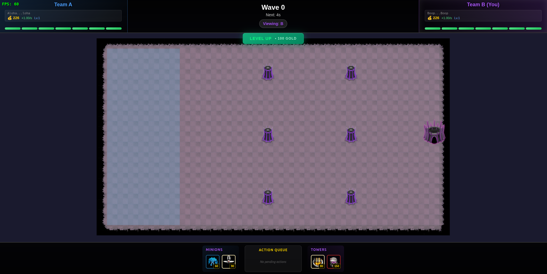 Empty game boards